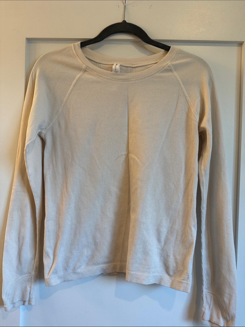 Athleta Women's Waffle Knit Long-Sleeve Pullover Sweater - Cream